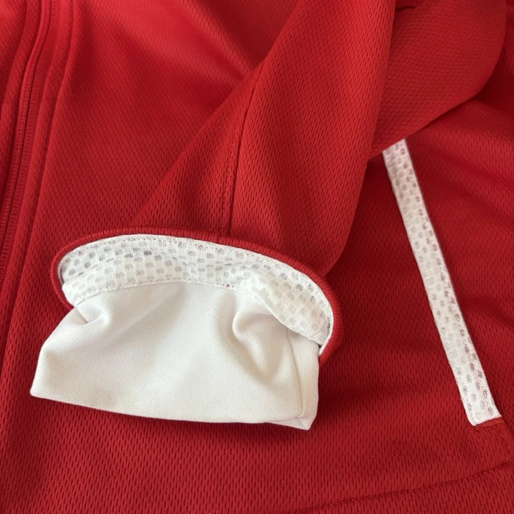 Nike Dri-Fit Zip Up Hoodie Jacket Women's M Red Athletic Activewear Running Gym